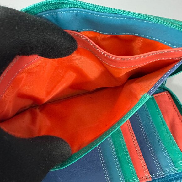 Mywalit Blue Leather Double Zip-Around Wallet - Picture 8 of 14